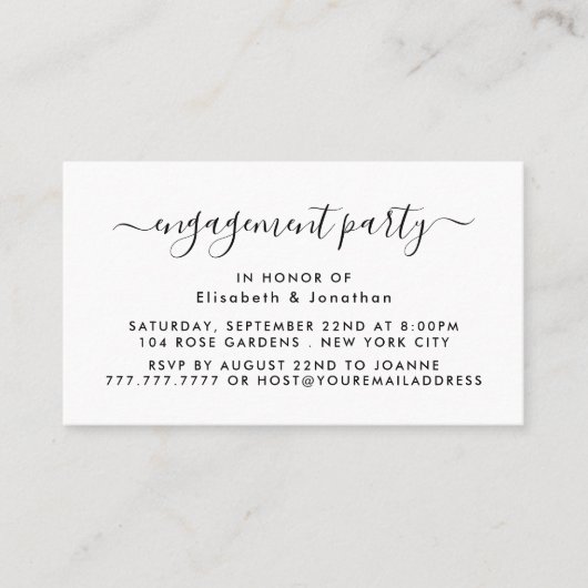 Eenvoudig script - Ticket-uitnodiging van de Engag Visitekaartje (Voorkant)