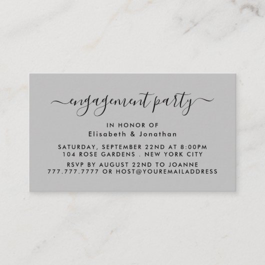 Eenvoudig script - Ticket-uitnodiging van de Engag Visitekaartje (Voorkant)