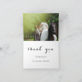 Eenvoudig script | Trouwfoto dankkaart Bedankkaart (Binnen)