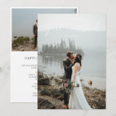 Eenvoudig Script Trouwfoto Net Getrouwd Uitnodigen Bedankkaart (Voorkant / Achterkant)