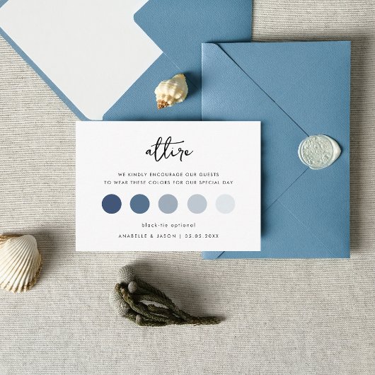 Eenvoudig script Trouwjurk Code Gastenkleding Informatiekaartje