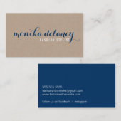 EENVOUDIG SCRIPT TYPE stijlvol trendy kraft donker Visitekaartje (Voorkant / Achterkant)