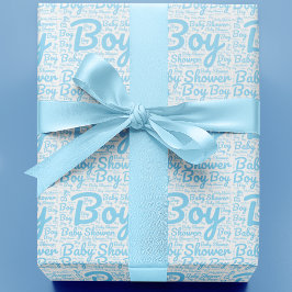 Eenvoudig Script Typografie Boy Baby shower Cadeaupapier