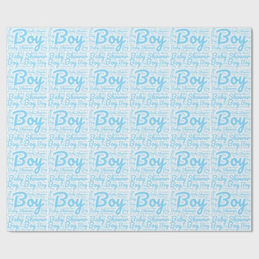 Eenvoudig Script Typografie Boy Baby shower Cadeaupapier (Vlak)