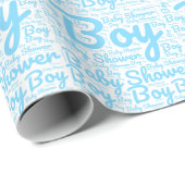 Eenvoudig Script Typografie Boy Baby shower Cadeaupapier (Rol Hoek)