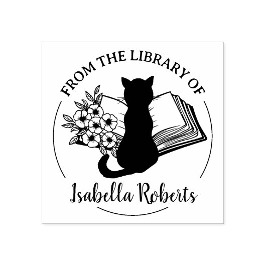 Eenvoudig script uit de bibliotheek van, kattenboe rubberstempel (Afrduk)