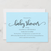 Eenvoudig script | Uitnodiging tot Baby shower (Voorkant)