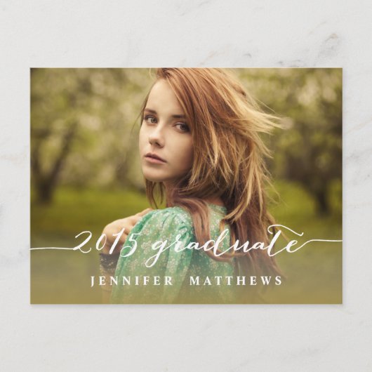 Eenvoudig script | Uitnodiging voor fotoafstudeerf (Voorkant)