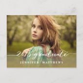 Eenvoudig script | Uitnodiging voor fotoafstudeerf Briefkaart (Voorkant)