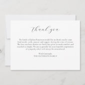 Eenvoudig script Uw bericht Uitvaart Dank u kaart (Voorkant)