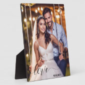 Eenvoudig script uw bruiloft foto plaque fotoplaat (Zijkant)