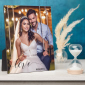 Eenvoudig script uw bruiloft foto plaque fotoplaat (Zijkant)