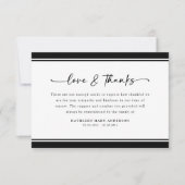 Eenvoudig script van Black White Funeral Bedankkaart (Voorkant)