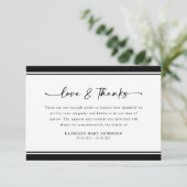 Eenvoudig script van Black White Funeral Bedankkaart (Staand voorkant)