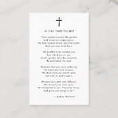 Eenvoudig Script Viering van het Leven Gebed Kaart Visitekaartje (Achterkant)