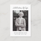 Eenvoudig Script Viering van het Leven Gebed Kaart Visitekaartje (Voorkant)