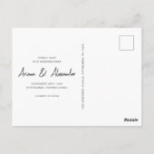 Eenvoudig script Volledige foto bruiloft Opslaan v Briefkaart (Achterkant)