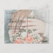 Eenvoudig script voor 4 foto-collage Huwelijk Beda Briefkaart (Achterkant)