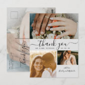 Eenvoudig script voor 4 foto collage trouw bedankt briefkaart (Voorkant / Achterkant)