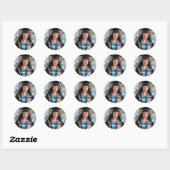 Eenvoudig script voor afstuderen foto ronde sticker (Vel)