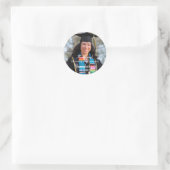 Eenvoudig script voor afstuderen foto ronde sticker (Tas)