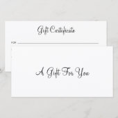 Eenvoudig script voor bedrijfscadeau (Voorkant / Achterkant)