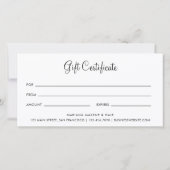 Eenvoudig script voor bedrijfscadeau (Achterkant)