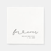 Eenvoudig script voor Forever Heart Wedding Paper Servet (Voorkant)