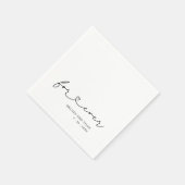 Eenvoudig script voor Forever Heart Wedding Paper Servet (Hoek)