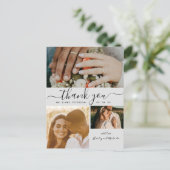 Eenvoudig script voor fotocollage Huwelijk bedankt Briefkaart (Staand voorkant)