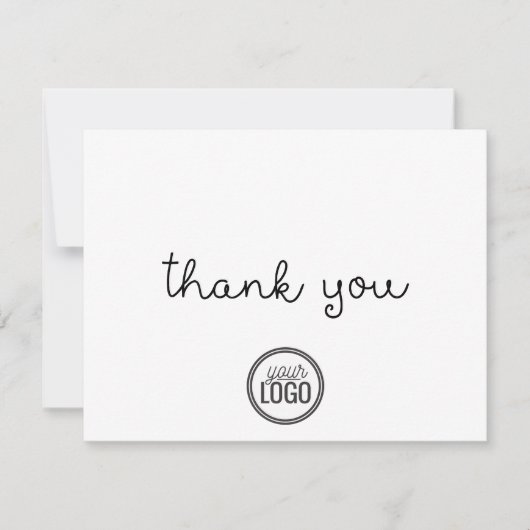 Eenvoudig script voor zakelijke Logo - Hartelijk d Bedankkaart (Voorkant)