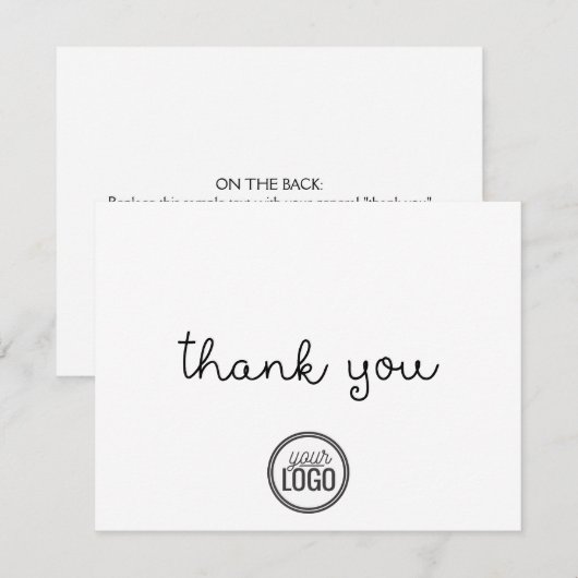 Eenvoudig script voor zakelijke Logo - Hartelijk d Bedankkaart (Voorkant / Achterkant)
