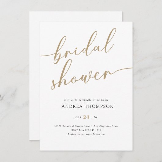 Eenvoudig Script-Vrijgezellenfeest Kaart (Voorkant / Achterkant)