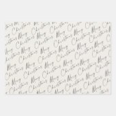 Eenvoudig Script Vrolijk Kerstfeest Boho Wildflowe Inpakpapier Vel (Voorkant)