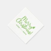 Eenvoudig script Vrolijk kerstfeest op White Paper Servet (Hoek)