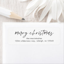 Eenvoudig script vrolijk kerstfeest zwart en wit 
