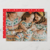 Eenvoudig script Vrolijk kerstvakantie Kaart (Voorkant / Achterkant)