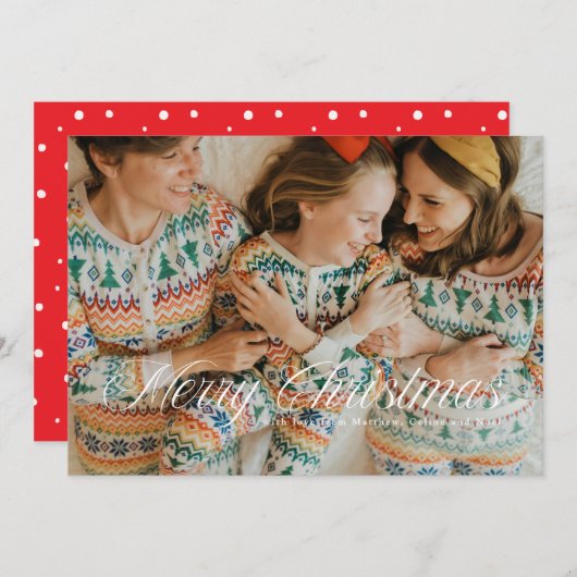 Eenvoudig script Vrolijk kerstvakantie Kaart (Voorkant / Achterkant)