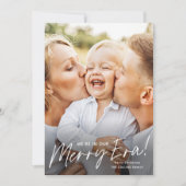 Eenvoudig script Vrolijk tijdperk Foto Kerstmis Feestdagenkaart (Voorkant)
