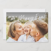 Eenvoudig script Vrolijk tijdperk Foto Kerstmis Feestdagenkaart (Voorkant)
