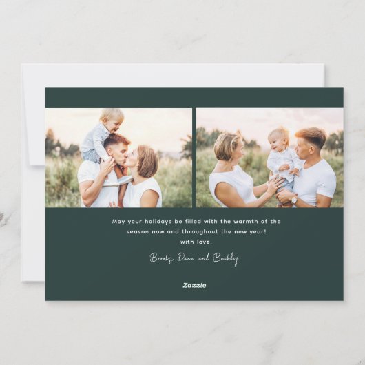 Eenvoudig script Vrolijk tijdperk Foto Kerstmis Feestdagenkaart (Achterkant)