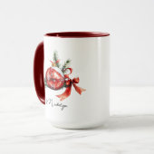 Eenvoudig Script Waterverf Kerstversiering Mok (Voorkant links)