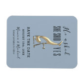 Eenvoudig Script Wedding sparen de Uitnodiging van Magneet (Horizontaal)