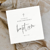 Eenvoudig Script White Baptisme Servet