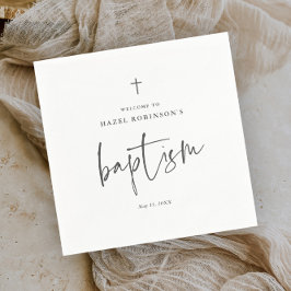 Eenvoudig Script White Baptisme Servet