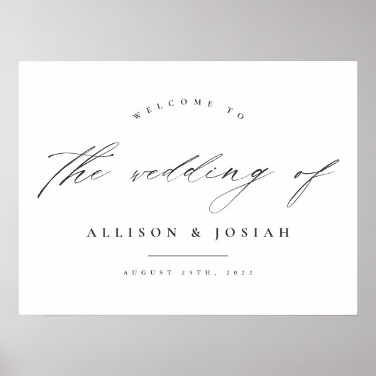 Eenvoudig Script White Budget Weduwen Welkom Poster (Voorkant)