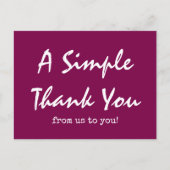 Eenvoudig Script Wijnkleurig Bedrijf Dank u Briefkaart (Voorkant)