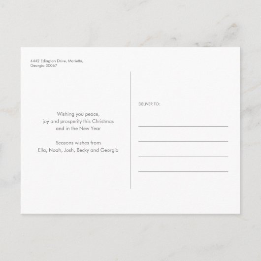 Eenvoudig script Winter Fox KerstFeestdagen Aankondigingskaart (Achterkant)