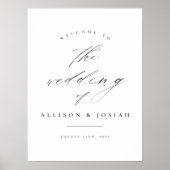 Eenvoudig Script Wit Budget Huwelijk Welkom Poster (Voorkant)