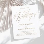 Eenvoudig Script Wit & Goud Budget Bruiloft